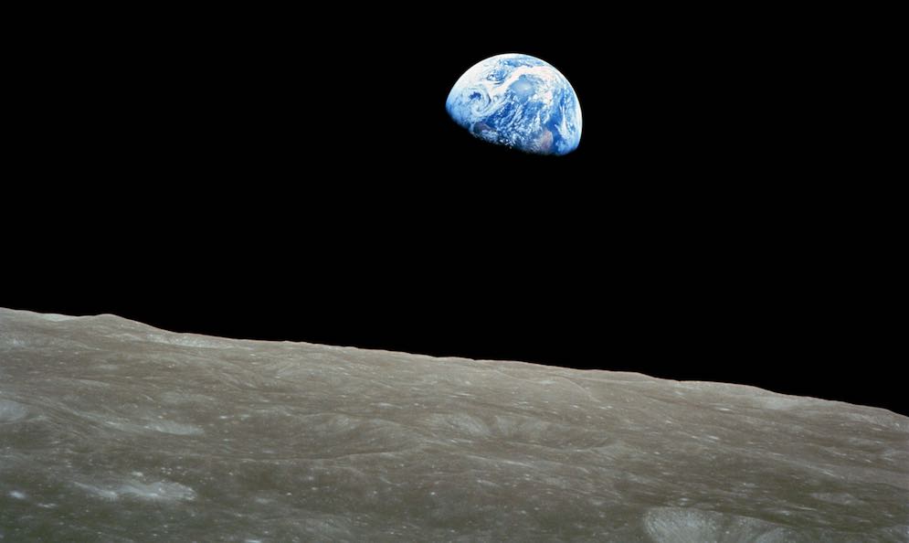 “Earthrise” taken aboard Apollo 8 on December 24, 1968.